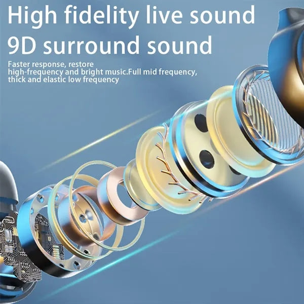 Bluetooth Bone Conduction Earphones With Digital Display