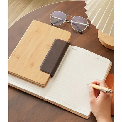 A5 Bamboo Texture Notebook with Magnetic Closure