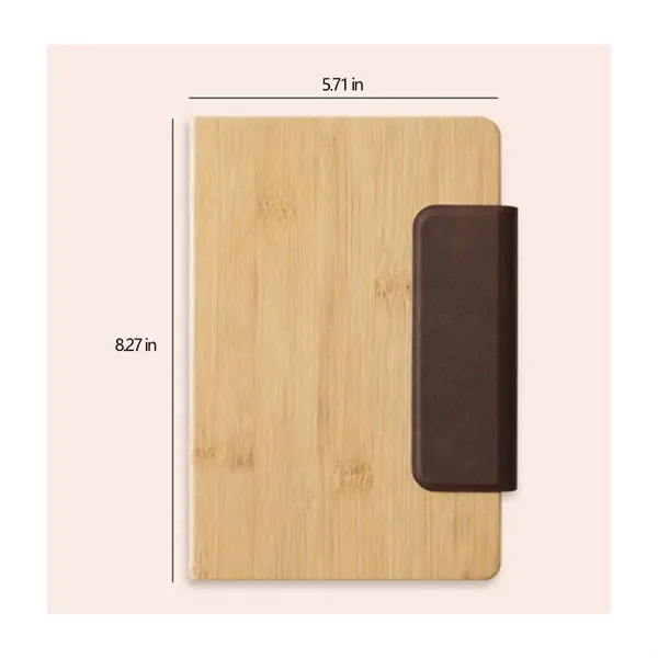 A5 Bamboo Texture Notebook with Magnetic Closure