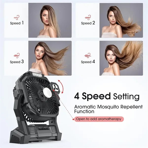 20000mAh Wireless Camping Fan with LED Light