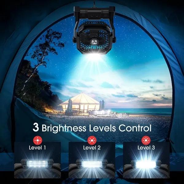 20000mAh Wireless Camping Fan with LED Light