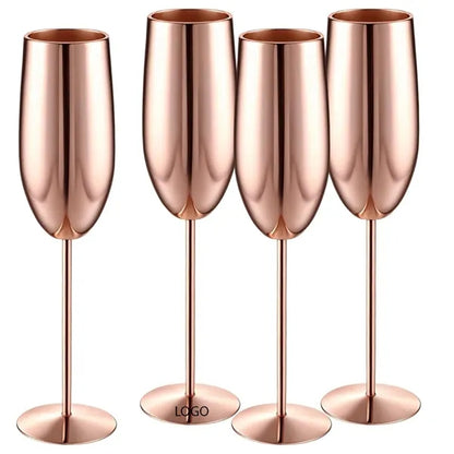 Stainless Steel Stemmed Champagne Flutes