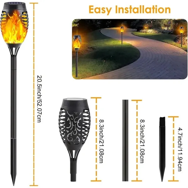 Solar Torch Lights Outdoor with Dancing Flickering Flame
