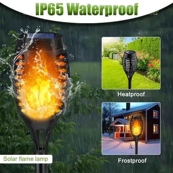 Solar Torch Lights Outdoor with Dancing Flickering Flame