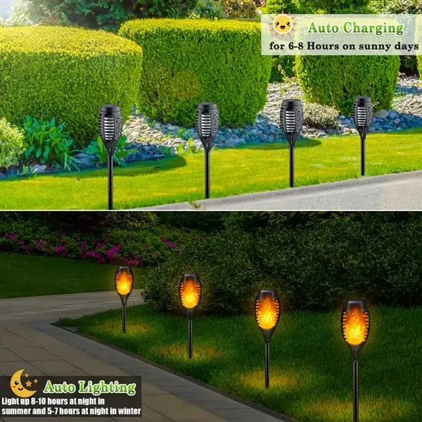 Solar Torch Lights Outdoor with Dancing Flickering Flame