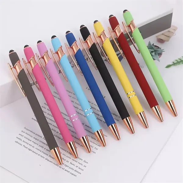 Colorful Metal Stylus Ballpoint Pens For Business Office