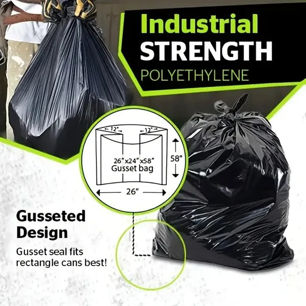 65 Gallon Industrial Strength Black Trash Bags