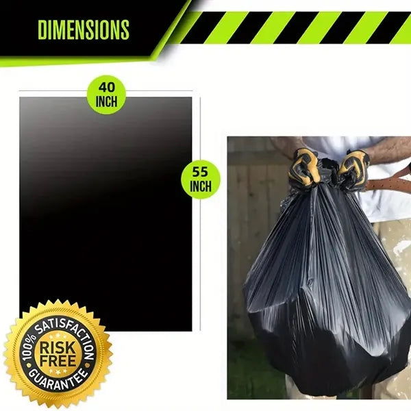 65 Gallon Industrial Strength Black Trash Bags