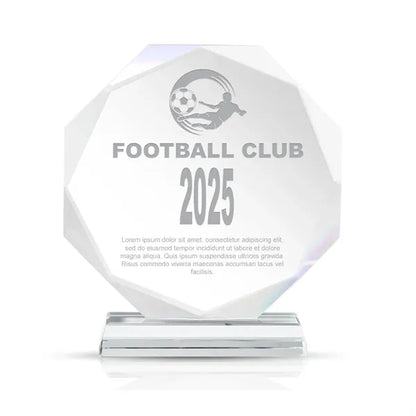 Faceted Edge Crystal Award With Thick Base