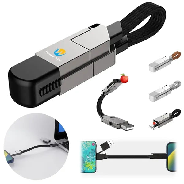 Zinc Alloy Portable Durable Fast Charging Keychain Cable