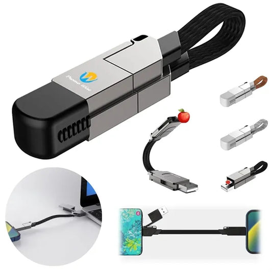 Zinc Alloy Portable Durable Fast Charging Keychain Cable