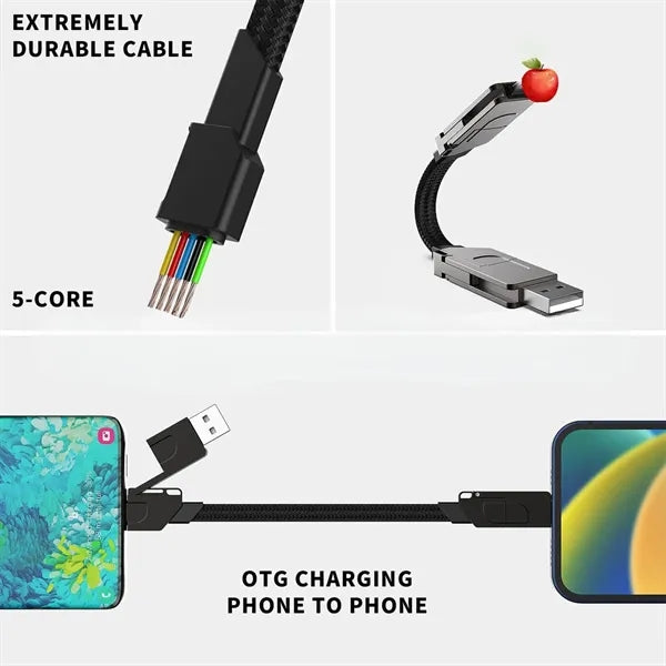 Zinc Alloy Portable Durable Fast Charging Keychain Cable