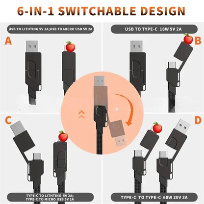Zinc Alloy Portable Durable Fast Charging Keychain Cable