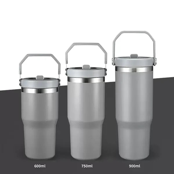 Insulated Tumbler with Straw and Handle