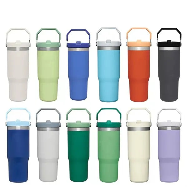 Insulated Tumbler with Straw and Handle