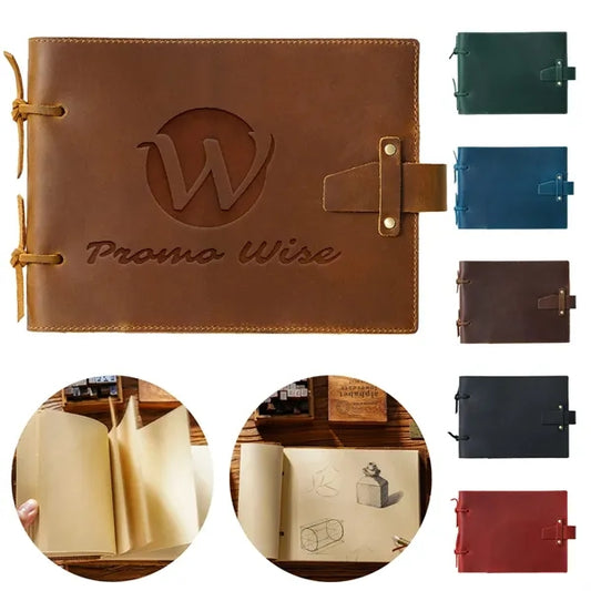 Vintage Leather Sketch Writing Notebook with Rope-ties