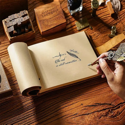 Vintage Leather Sketch Writing Notebook with Rope-ties