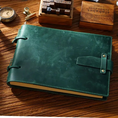 Vintage Leather Sketch Writing Notebook with Rope-ties