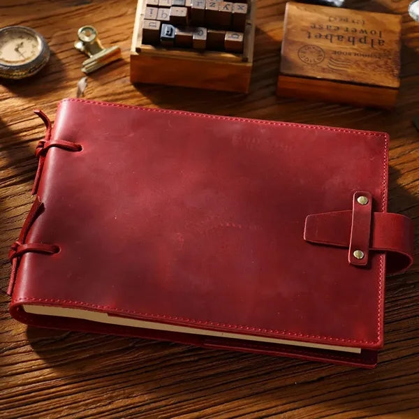 Vintage Leather Sketch Writing Notebook with Rope-ties