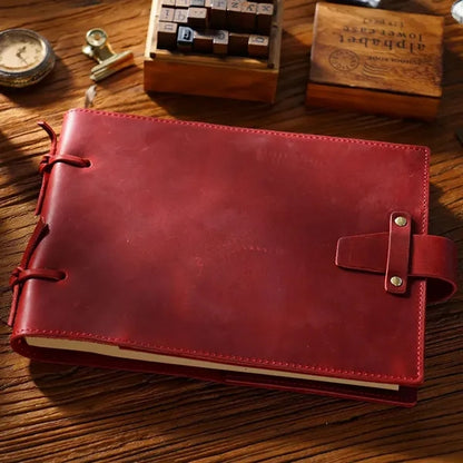 Vintage Leather Sketch Writing Notebook with Rope-ties