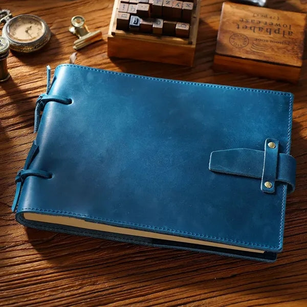 Vintage Leather Sketch Writing Notebook with Rope-ties
