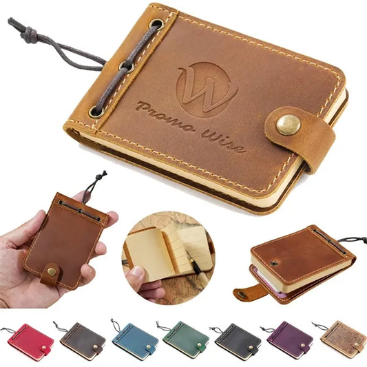 Vintage Leather Cover Portable Telephone Log Pocket Notepad