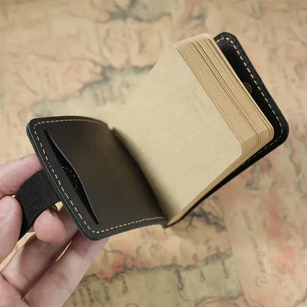 Vintage Leather Cover Portable Telephone Log Pocket Notepad