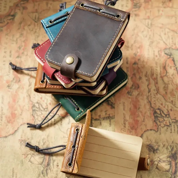 Vintage Leather Cover Portable Telephone Log Pocket Notepad