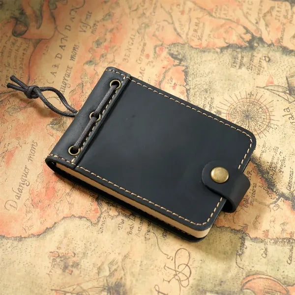 Vintage Leather Cover Portable Telephone Log Pocket Notepad