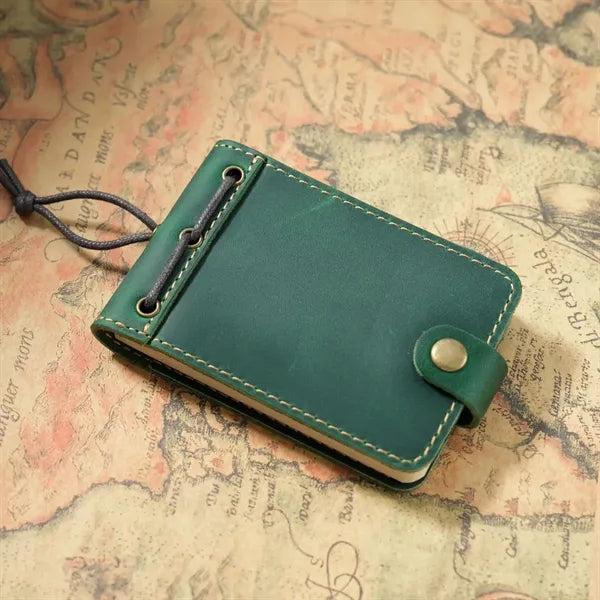 Vintage Leather Cover Portable Telephone Log Pocket Notepad