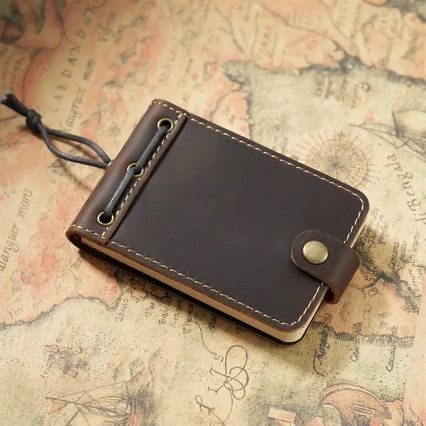 Vintage Leather Cover Portable Telephone Log Pocket Notepad