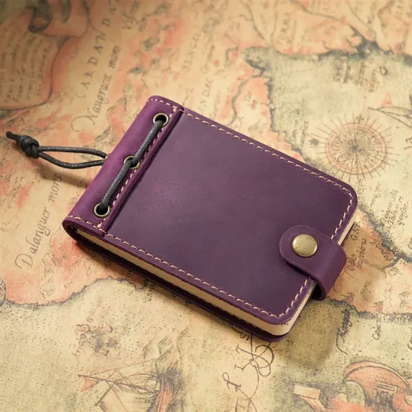 Vintage Leather Cover Portable Telephone Log Pocket Notepad