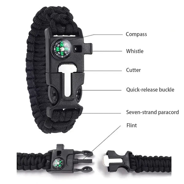 5 In 1 Survival Paracord Bracelet