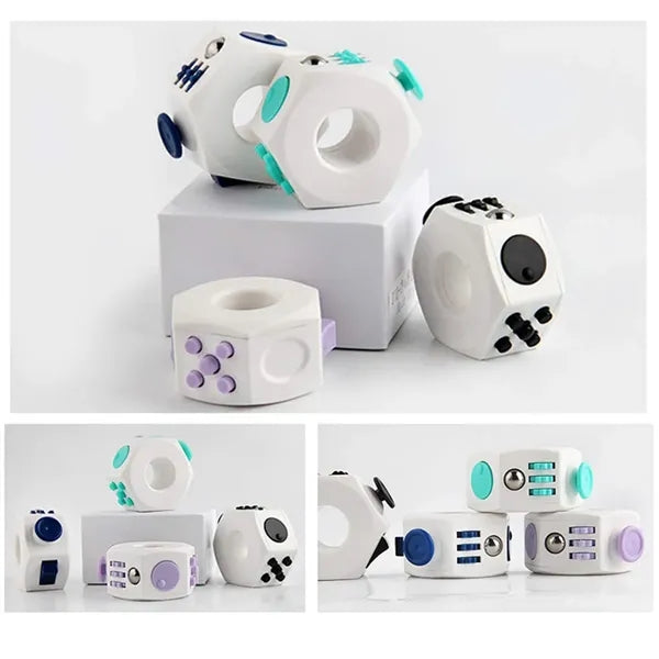 Stress Reducer Finger Sensory  Cube Toy with Click Ball