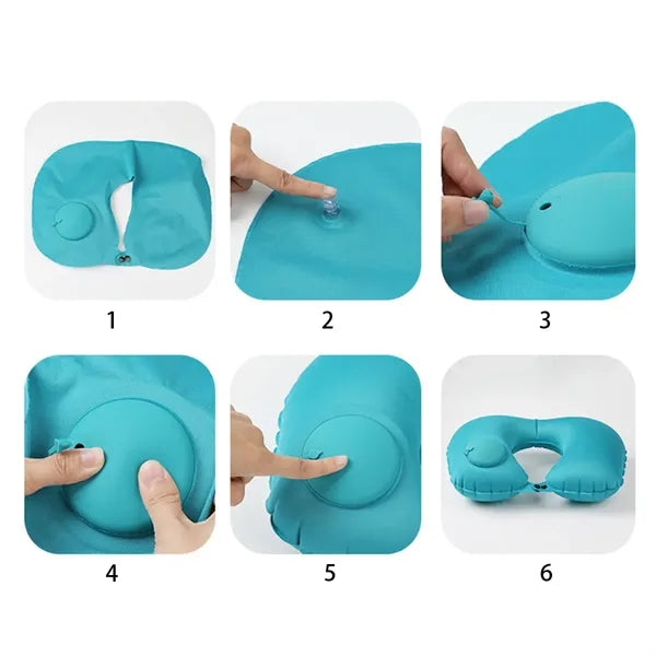 Compact Lightweight Inflatable Travel Neck Pillow