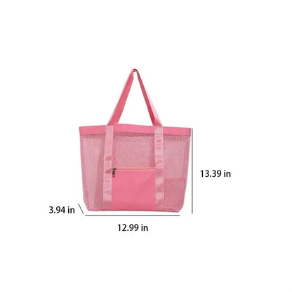 Foldable Sandproof Summer Beach Bag with Zipper Pocket
