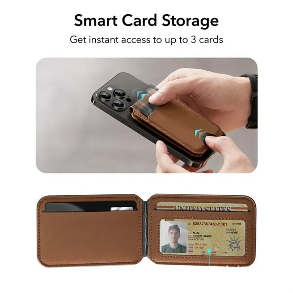 Adjustable Leather Lightweight Magnetic Phone Wallet Stand