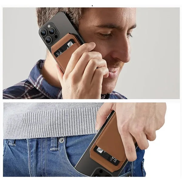 Adjustable Leather Lightweight Magnetic Phone Wallet Stand
