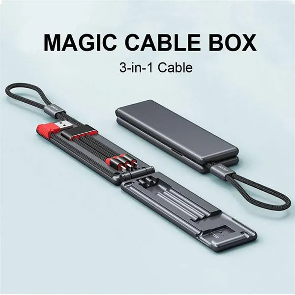 Portable Multi-Function 3-in-1 Charging Cable Magic Box