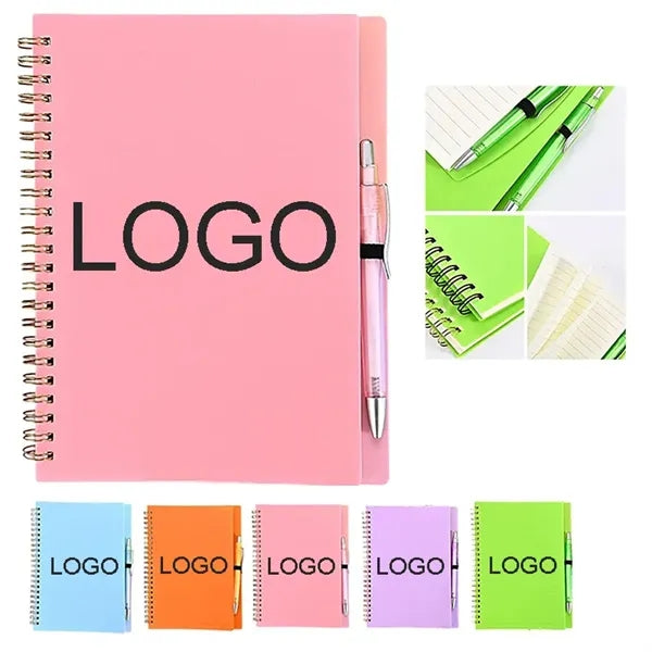 Custom Spiral Notebook with Pen Soft Cover Smooth Paper