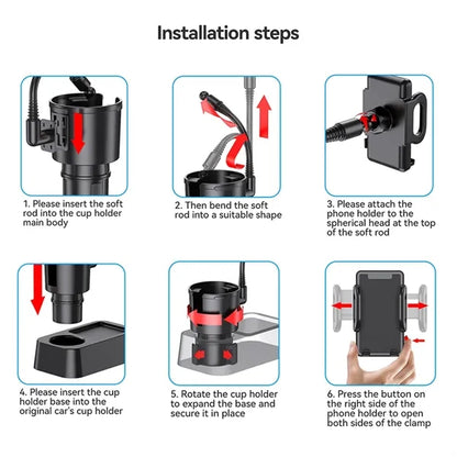 2 In 1 Adjustable Universal Cup Phone Holders For Car