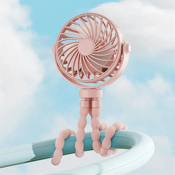 360 Rotate Flexible Mini Stroller Fans with Night Light