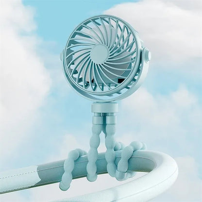 360 Rotate Flexible Mini Stroller Fans with Night Light