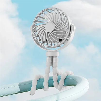 360 Rotate Flexible Mini Stroller Fans with Night Light