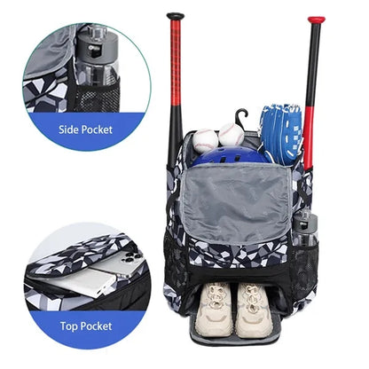 Waterproof Softball Baseball Equipment Bag Backpack