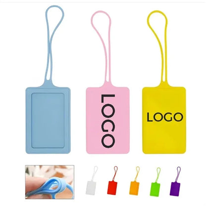 Silicone Luggage Tag with Strap for Travel Bag ID
