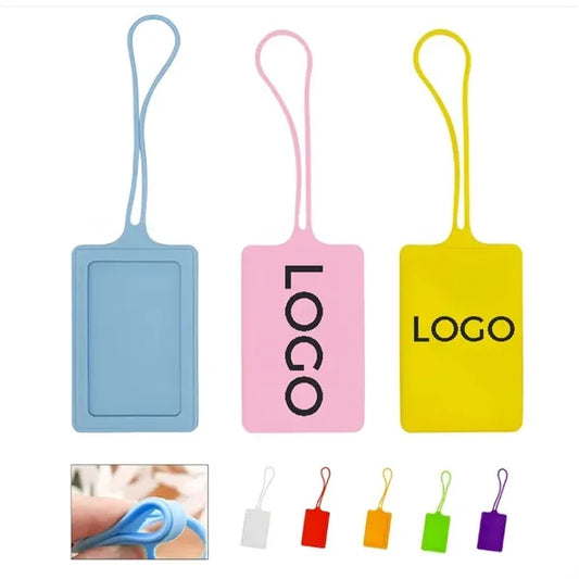 Silicone Luggage Tag with Strap for Travel Bag ID