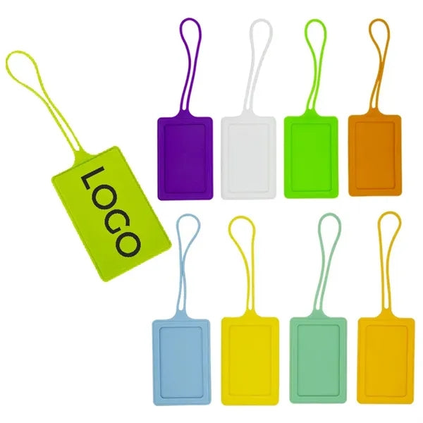 Silicone Luggage Tag with Strap for Travel Bag ID
