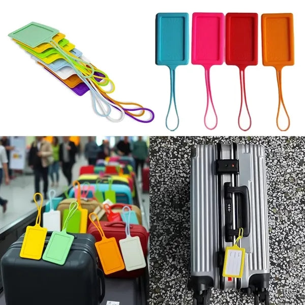 Silicone Luggage Tag with Strap for Travel Bag ID