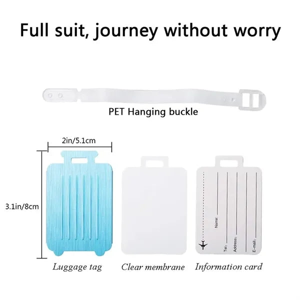 Aluminum Luggage Tag with Name ID Card and Key Ring